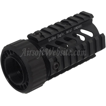 Golden Eagle 4-Sides 8-Slots Rails Short Type Stubby Free Float RIS Handguard Rail System For M4 M16 Series AEG Rifles Airsoft Black