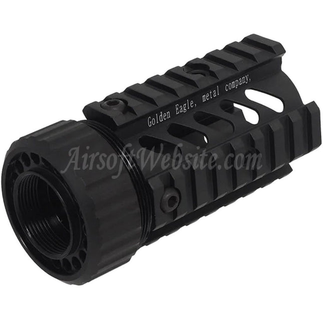 Golden Eagle 4-Sides 8-Slots Rails Short Type Stubby Free Float RIS Handguard Rail System For M4 M16 Series AEG Rifles Airsoft Black