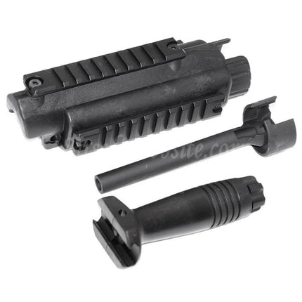 Système de garde-main et poignée avant CYMA avec canon extérieur pour fusils AEG série MP5, noir Airsoft