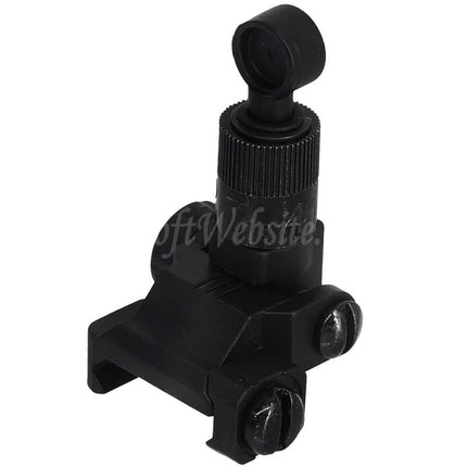 Site web Airsoft : Micro viseur arrière en alliage métallique de style KAC pour fusils à rail Picatinny de 20 mm