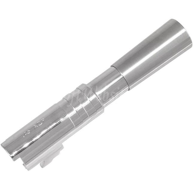 5KU Edelstahl Comp Ready Außenlauf Passend für Tokyo Marui Hi-Capa 4.3 Serie GBB Pistolen Airsoft Silber