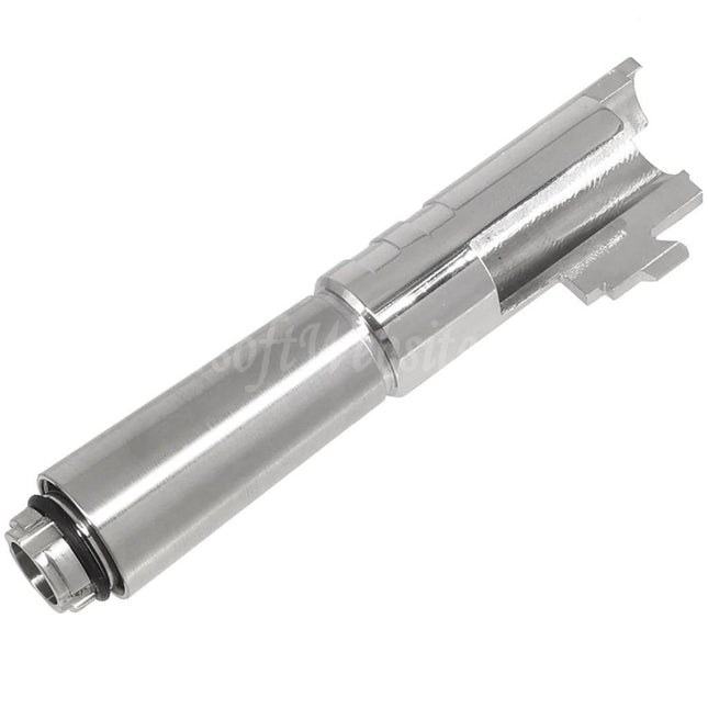 5KU Edelstahl Comp Ready Außenlauf Passend für Tokyo Marui Hi-Capa 4.3 Serie GBB Pistolen Airsoft Silber