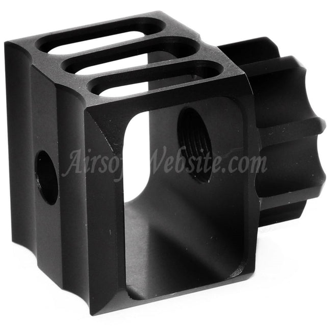 5KU CNC Aluminium LAF-28 Stil Mündungsbremse Flash Hider Für -14mm CCW Gegen den Uhrzeigersinn Gewinde Lauf Gewehre Airsoft Schwarz