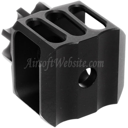 5KU CNC Aluminium LAF-28 Style Muzzle Brake Flash Hider For -14mm CCW Counter-Clockwise Thread Barrel Rifles Airsoft Black