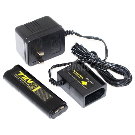 Batterie Ni-MH WELL 7,2 V 450 mAh et chargeur 110 V US pour Airsoft Vz61 Scorpion / MP7 / MAC10 / R2 / R4 AEG