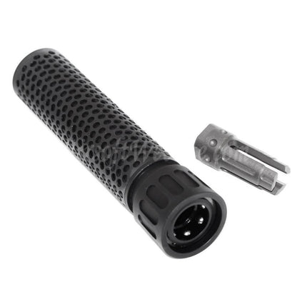 Silencieux QDC/CQB 5KU 179 mm 7 pouces style KAC avec cache-flamme pour fusils à canon fileté antihoraire -14 mm CCW Airsoft