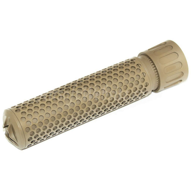 Silencieux QDC/CQB 5KU 179 mm 7 pouces style KAC avec cache-flamme pour fusils à canon fileté antihoraire -14 mm CCW Airsoft