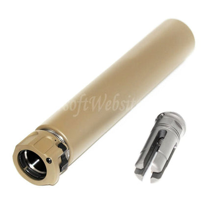 5KU 213mm SOCOM762 RC Suppressor Silencer with Flash Hider For -14mm CCW Counter-Clockwise Thread Barrel Rifles Airsoft