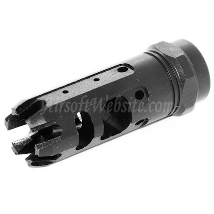 5KU 66 mm KING COMP Mündungsbremse Flash Hider für -14 mm CCW-Gewehre mit gegen den Uhrzeigersinn gerichtetem Gewindelauf, Airsoft, Schwarz