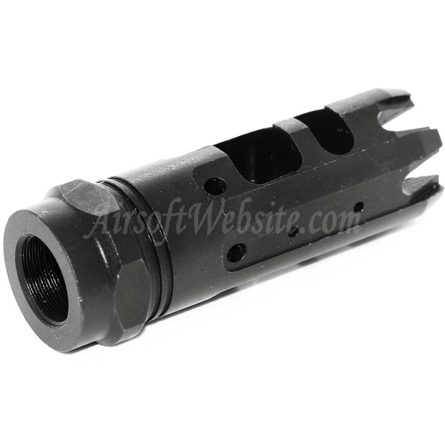 5KU 66 mm KING COMP Mündungsbremse Flash Hider für -14 mm CCW-Gewehre mit gegen den Uhrzeigersinn gerichtetem Gewindelauf, Airsoft, Schwarz