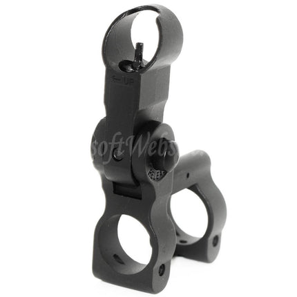 Viseur avant tactique rabattable CYMA SPR Style MK12 MOD 0 pour fusils AEG série M4 M16 Airsoft noir