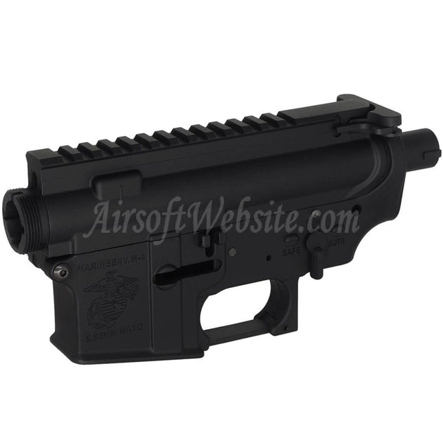 E&C Marine M4A1 Metal Body Receiver Set (Engraved Logo) For E&C Tokyo Marui M4 M16 Series AEG Rifles Airsoft Black