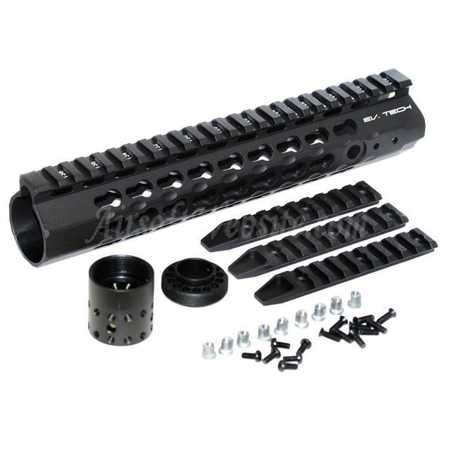 Système de rail de garde-main APS 260 mm 10 pouces Evolution Tech Keymod pour fusils AEG séries M4 et M16, noir