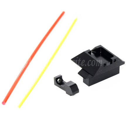 Viseur avant/arrière à fibre optique PPS pour pistolets Tokyo Marui série G17 Airsoft