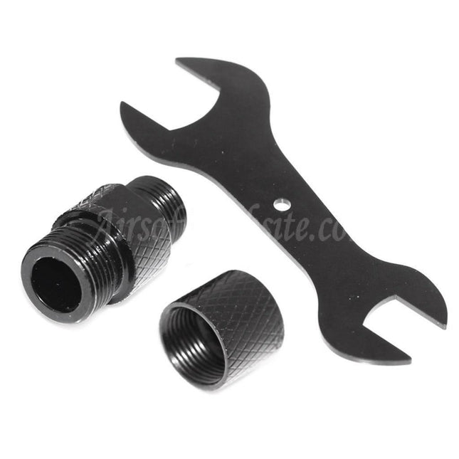 Adaptateur de silencieux de canon (-12 mm à -14 mm) avec clé pour pistolets Tokyo Marui série G17