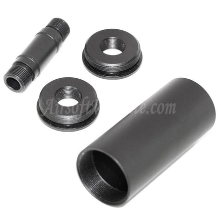 AIRSOFT WEBSITE Silencer Suppressor -/+14mm CW/CCW with Adaptor Suitable For Tokyo Marui WELL R2 Vz61 Scorpion AEP SMG Rifles Airsoft