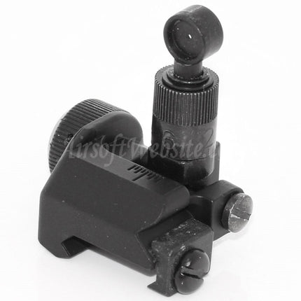 Mire arrière rabattable CYMA Knight's KAC Type 600M pour rail RIS RAS standard de 20 mm