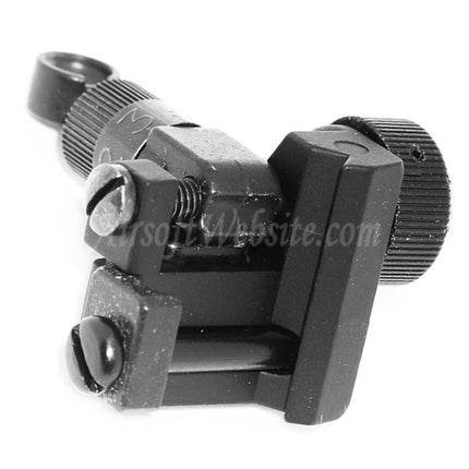 Mire arrière rabattable CYMA Knight's KAC Type 600M pour rail RIS RAS standard de 20 mm
