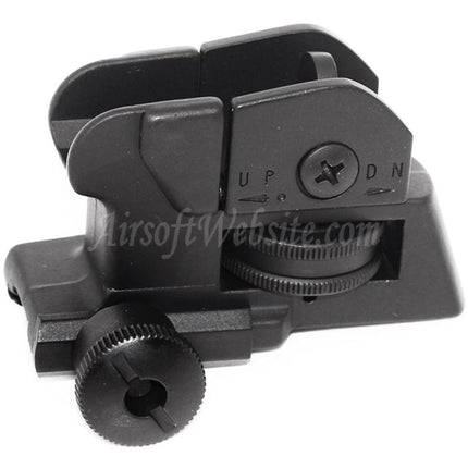 Viseur arrière tactique E&amp;C QD Design CQB à double ouverture pour système de rail de 20 mm