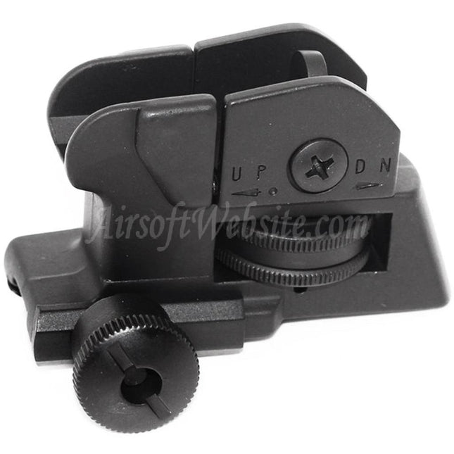 Viseur arrière tactique E&amp;C QD Design CQB à double ouverture pour système de rail de 20 mm