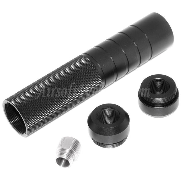 Airsoft Website 146mm 5.75" Inches Noise Damping Bowl Suppressor Silencer Barrel Extension Tube +/-14mm CW/CCW Thread Barrel Airsoft