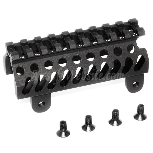 Système de rail de garde-main supérieur 5KU en aluminium style B19 de 20 mm pour fusils AEG GBB de la série AK, noir