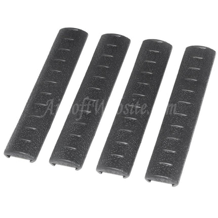 APS 4pcs Set Cuttable 150mm KAC Rubber Rail Cover For 20mm Rail System Black