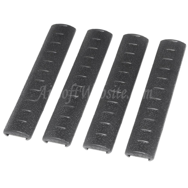 APS 4pcs Set Cuttable 150mm KAC Rubber Rail Cover For 20mm Rail System Black