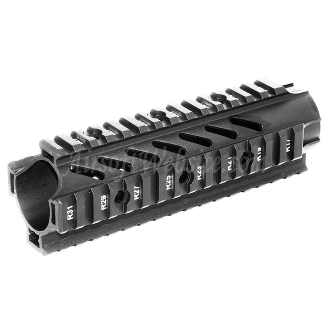 APS CNC Aluminum 176mm 7" Inches OD Free Float Handguard Rail System For M4 M16 Series AEG Rifles Airsoft Black