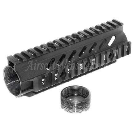 APS CNC Aluminum 176mm 7" Inches OD Free Float Handguard Rail System For M4 M16 Series AEG Rifles Airsoft Black