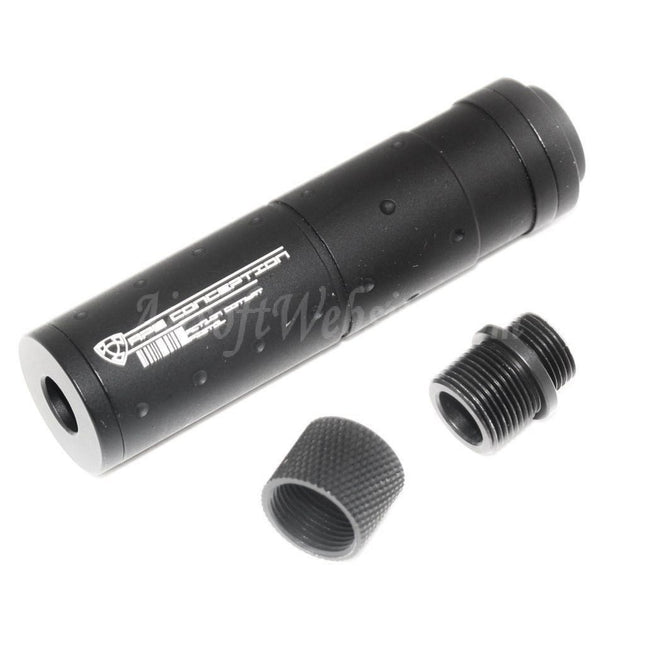 APS Silencer with Adapter -14mm -12mm CCW for ACP601 606 Black Hornet Tokyo Marui G17 Series GBB Pistols Airsoft