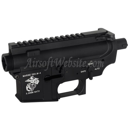 E&C Marine M4A1 Metal Body Receiver Set (Laser Logo) For E&C Tokyo Marui M4 M16 Series AEG Rifles Airsoft Black