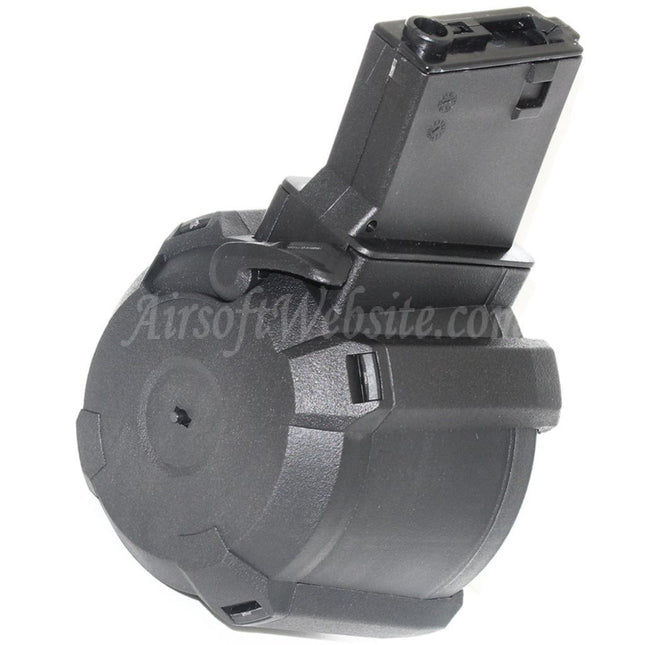 BATTLEAXE 1400rd Electric Drum Magazine For M4 M16 Series AEG Rifles Airsoft Black