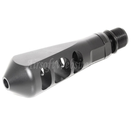 Airsoft Website 107 mm Tanker Mündungsfeuerdämpfer für -14 mm CCW Gewehre mit gegen den Uhrzeigersinn gedrehtem Gewinde