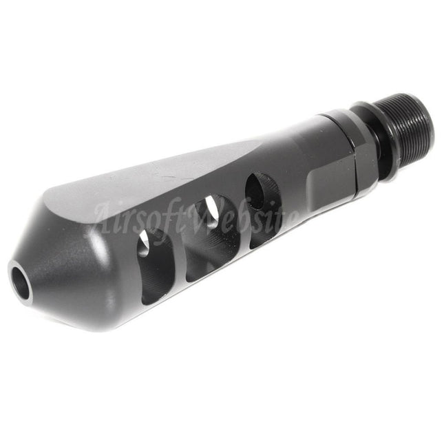 Airsoft Website 107mm Tanker Flash Hider For -14mm CCW Counter-Clockwise Thread Barrel Rifles