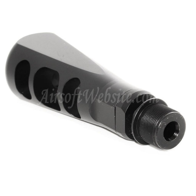 Airsoft Website 107mm Tanker Flash Hider For -14mm CCW Counter-Clockwise Thread Barrel Rifles