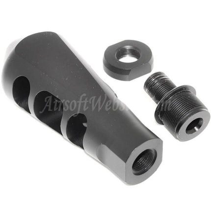 Airsoft Website 107 mm Tanker Mündungsfeuerdämpfer für -14 mm CCW Gewehre mit gegen den Uhrzeigersinn gedrehtem Gewinde