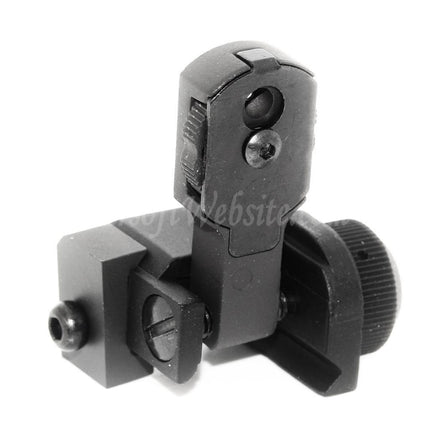 Site web Airsoft : viseur arrière rabattable style MAD BUIS pour rail RIS RAS standard de 20 mm