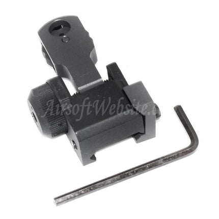 Site web Airsoft : viseur arrière rabattable style MAD BUIS pour rail RIS RAS standard de 20 mm