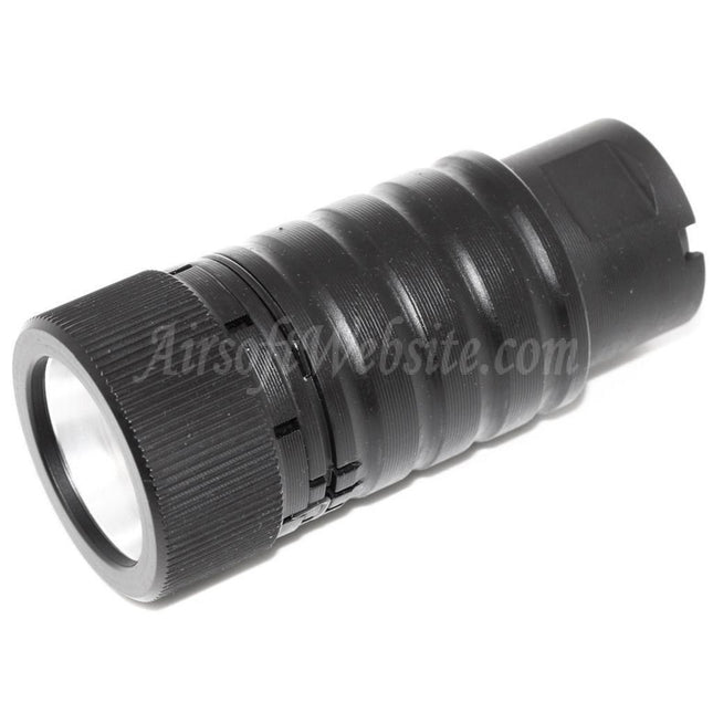 CYMA Einstellbarer Soundverstärkungs-Design AK74 Mündungsfeuerdämpfer für -14mm CCW Gegenuhrzeigersinn-Gewindelaufgewehre Airsoft Schwarz