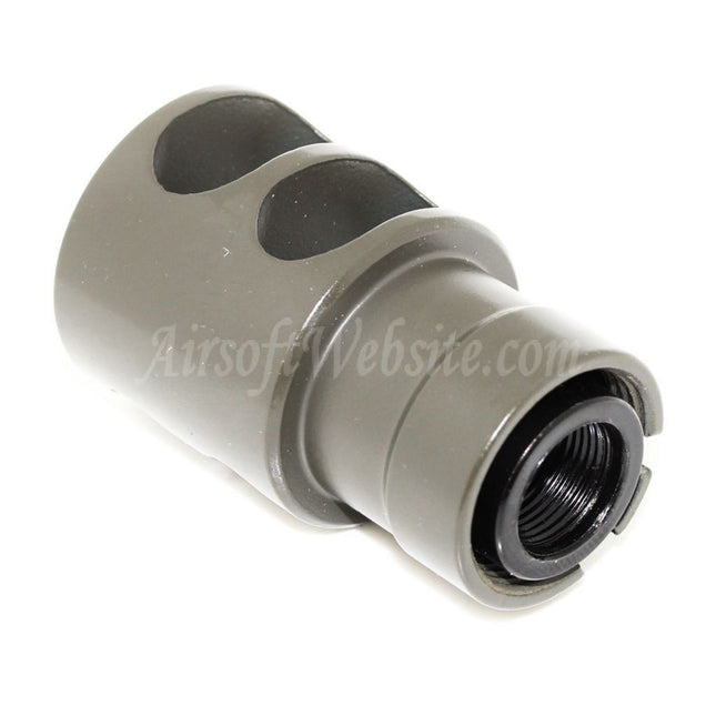 Airsoft Website 55mm DTK-2 Style Muzzle Brake Flash Hider For -14mm CCW Counter-Clockwise Thread Barrel Rifles
