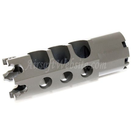 Airsoft-Website, 84 mm Mündungsfeuerbremse im DTK-1-Stil mit Adapter für Gewehre mit -14 mm CCW-Gewindelauf gegen den Uhrzeigersinn