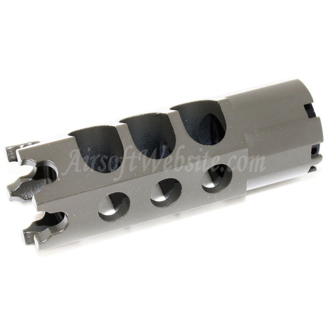 Airsoft Website 84mm DTK-1 Style Muzzle Brake Flash Hider with Adaptor For -14mm CCW Counter-Clockwise Thread Barrel Rifles