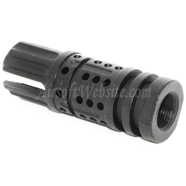 APS 68mm ICEFYRE Muzzle Brake Flash Hider For -14mm CCW Counter-Clockwise Thread Barrel Rifles Airsoft Black