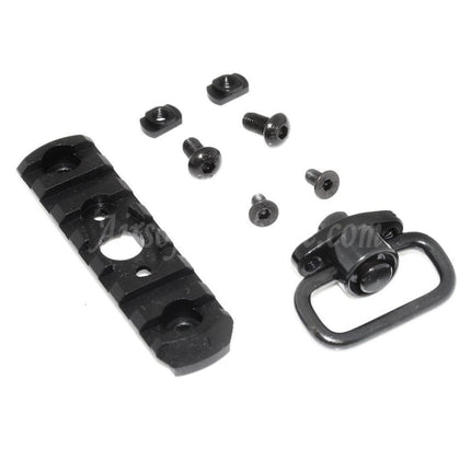 APS 7-Slots MIL-STD 1913 Rail M-LOK Rail Segment Plate with QD Sling Swivel