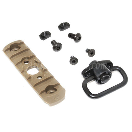 APS 7-Slots MIL-STD 1913 Rail M-LOK Rail Segment Plate with QD Sling Swivel