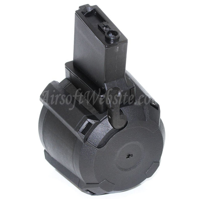 BATTLEAXE 1400rd Sound Control Electric Drum Magazine For M4 M16 Series AEG Rifles Airsoft Black