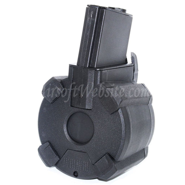 BATTLEAXE 1400rd Sound Control Electric Drum Magazine For M4 M16 Series AEG Rifles Airsoft Black