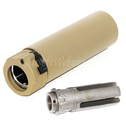 Silencieux 5KU 133 mm SOCOM556 Mini-2 RC avec cache-flamme pour fusils à canon fileté antihoraire -14 mm CCW Airsoft