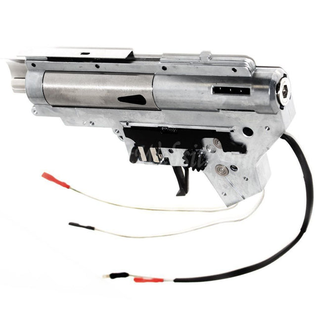 APS Quick Change Spring System Ambidextrous Silver Edge Extreme 8mm German Bearing V2 Version 2 Gearbox For M4 M16 Series AEG EBB Rifles Airsoft Rear Wired